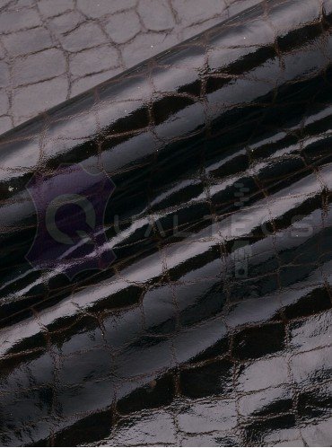 шкіра лакова з тисненням «Крокодил» | Колір: Коричневий 71 шкіра лакова з тисненням «Крокодил» | Колір: Коричневий 71