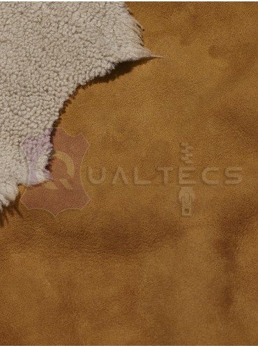 Tanned material fur for sheepskin coats Merino Sheepskin | Color: Red | fur Color: White Tanned material fur for sheepskin coats Merino Sheepskin | Color: Red | fur Color: White