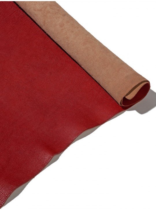 The vegetable leather | Color: red| Thickness:  2 mm